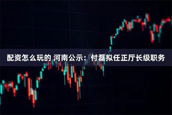 配资怎么玩的 河南公示：付磊拟任正厅长级职务